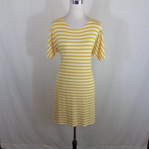 MASAi yellow/white striped shift dress size M